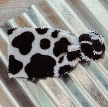 Load image into Gallery viewer, Cow Print Sherpa - Classic Big Bow Wraps/Knotties
